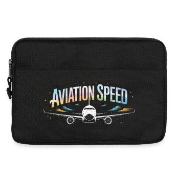 Avions de passagers à vitesse aéronautique volant - Sacoche pour ordinateur portable 13 pouces - noir - Devant