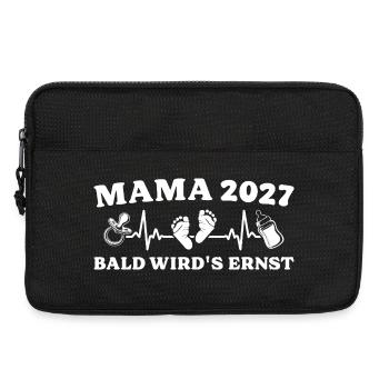 Mom 2027 Soon it's getting serious Pregnancy - Laptop bag 13" - black - Front