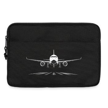 Runway Passenger Aircraft Landing Print - Laptop bag 13" - black - Front