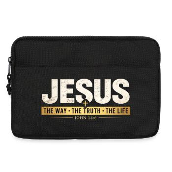 Jesus Bibelvers Der Weg Die Wahrheit Das Leben  - Laptoptasche 13" - Schwarz - Vorne