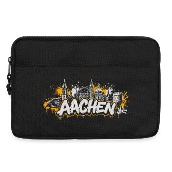 Aachen Graffiti Skyline Shirt - Laptoptasche 13" - Schwarz - Vorne