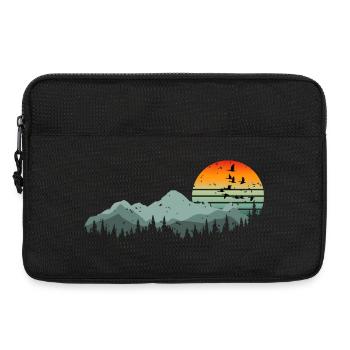 Vintage Mountain Sunrise Retro Naturabenteuer - Laptoptasche 13" - Schwarz - Vorne