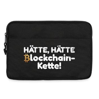 Bitcoin Hätte Hätte Blockchain Kette Spruch - Laptoptasche 13" - Schwarz - Vorne
