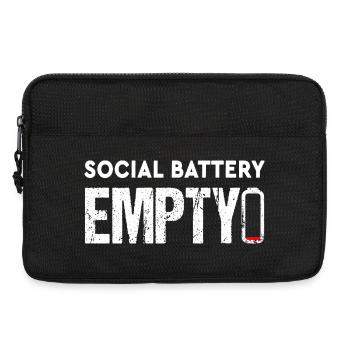 Social Battery Empty Funny Introvert Saying - Laptop bag 13" - black - Front