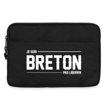 Je Suis Breton Pas Ligerien T-Shirt Cadeau Humour - Sacoche pour ordinateur portable 13 pouces - noir - Devant