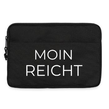 Moin reicht minimalistischer norddeutscher Spruch - Laptoptasche 13" - Schwarz - Vorne