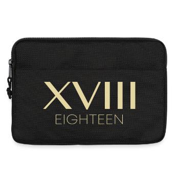 Idée de cadeau pour le 18e anniversaire - Sacoche pour ordinateur portable 13 pouces - noir - Devant