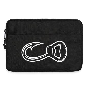 Angelhaken Flaschenöffner Angeln Bier - Laptoptasche 13" - Schwarz - Vorne