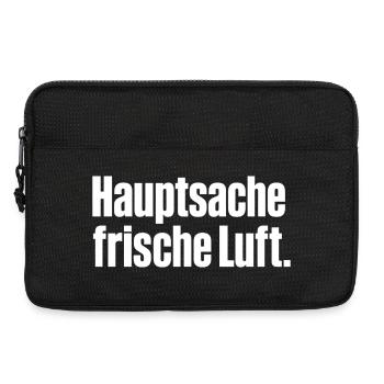 Hauptsache frische Luft Spruch Outdoor Wandern - Laptoptasche 13" - Schwarz - Vorne