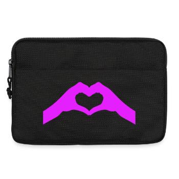 Mains en cœur en violet néon - Sacoche pour ordinateur portable 13 pouces - noir - Devant