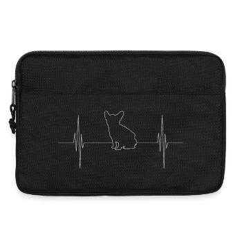 Battement de cœur du bouledogue français - Sacoche pour ordinateur portable 13 pouces - noir - Devant