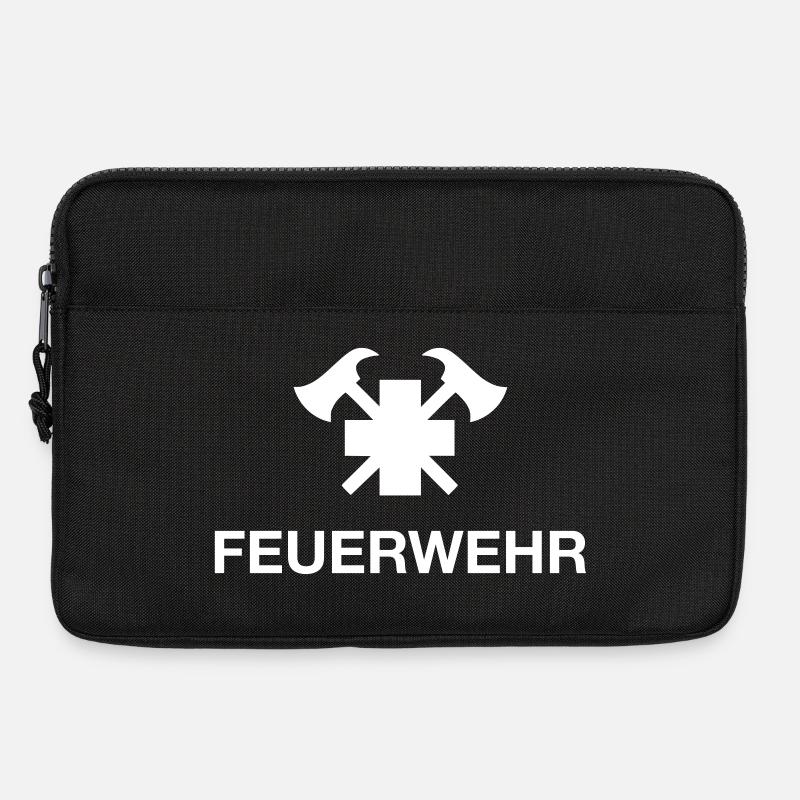 Feuerwehr Emblem mit Äxten - Laptoptasche 13" - Schwarz