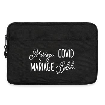 mariage covid mariage solide - Sacoche pour ordinateur portable 13 pouces - noir - Devant