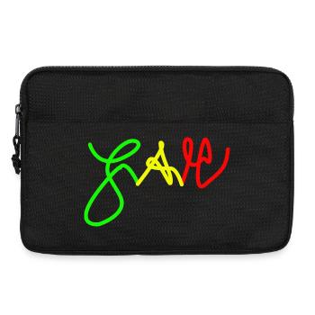 Jah in Trio colours Red Gold Green - Laptop bag 13" - black - Front