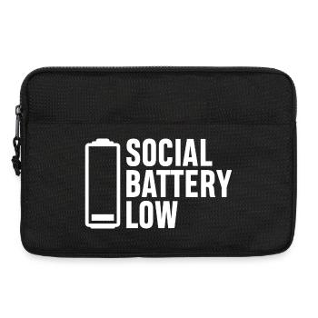 Social Battery Low - Laptop bag 13" - black - Front