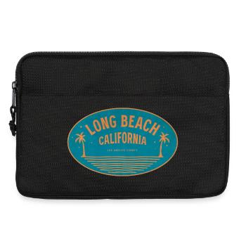 Long Beach California Retro Beach Motif - Laptop bag 13" - black - Front
