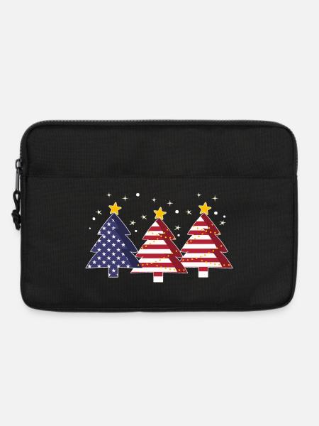 Christmas Trees America USA Flag - Laptop bag 13" - black