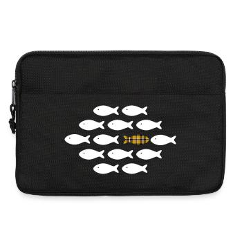 Les poissons de Cornouailles nagent chacun de leur côté - Sacoche pour ordinateur portable 13 pouces - noir - Devant