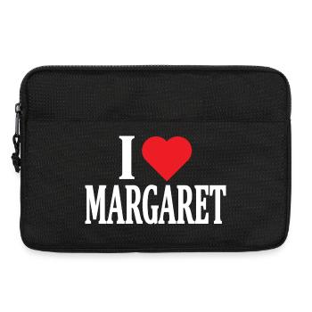 nom du t-shirt J’aime Margaret idée cadeau de t-shirt - Sacoche pour ordinateur portable 13 pouces - noir - Devant