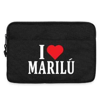 nom du t-shirt J’aime Marilù idée cadeau t-shirt - Sacoche pour ordinateur portable 13 pouces - noir - Devant