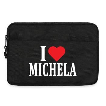 T-Shirt Name I love Michela T-Shirt Geschenkidee - Laptoptasche 13" - Schwarz - Vorne