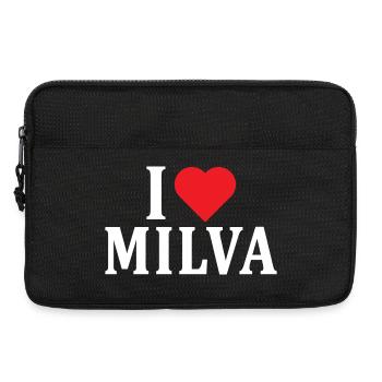 T-Shirt Name I love Milva T-Shirt Geschenkidee - Laptoptasche 13" - Schwarz - Vorne
