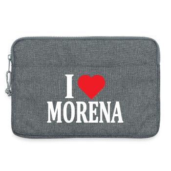 nom du t-shirt J’adore Morena idée cadeau t-shirt - Sacoche pour ordinateur portable 13 pouces - gris chiné - Devant
