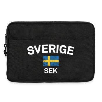 Distressed Sweden Flag Art - Laptop bag 13" - black - Front