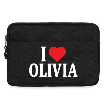 t-shirt I love Olivia t-shirt gift idea - Laptop bag 13" - black - Front