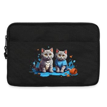 Cat Lovers in Blue Puddle - Laptop bag 13" - black - Front