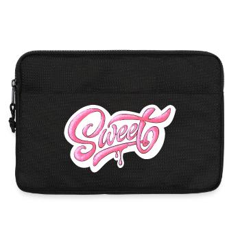 Sweet Pink Glitter Hand Lettered Design - Laptop bag 13" - black - Front