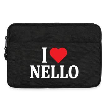 t-shirt j’aime Nello t-shirt idée cadeau - Sacoche pour ordinateur portable 13 pouces - noir - Devant