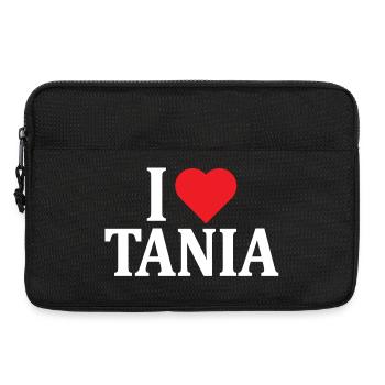 t-shirt I love Tania t-shirt idée cadeau - Sacoche pour ordinateur portable 13 pouces - noir - Devant