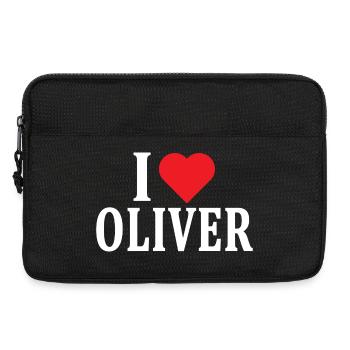 t-shirt I love Oliver idée cadeau t-shirt - Sacoche pour ordinateur portable 13 pouces - noir - Devant