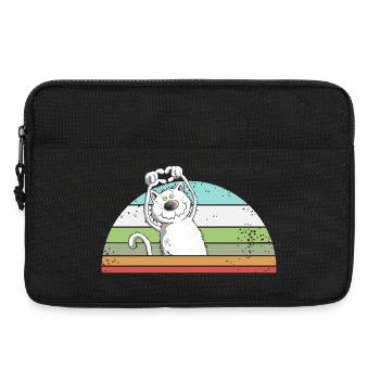Drollige Katze Cartoon Vintage Katzenliebhaber - Laptoptasche 13" - Schwarz - Vorne