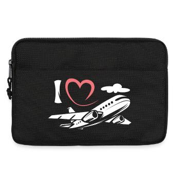 Ich liebe Flugzeuge - Fliegerei und Piloten Symbol - Laptoptasche 13" - Schwarz - Vorne