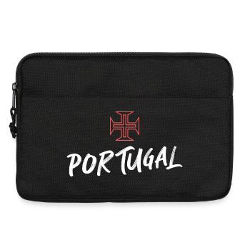 Portugal typographie en blanc avec croix en rouge - Sacoche pour ordinateur portable 13 pouces - noir - Devant