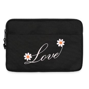 Conception de script d’amour floral - Sacoche pour ordinateur portable 13 pouces - noir - Devant