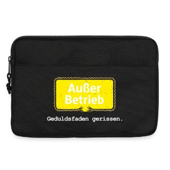 Außer Betrieb – Geduldsfaden gerissen Spruchmotiv - Laptoptasche 13" - Schwarz - Vorne