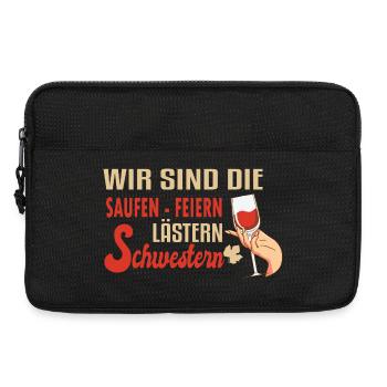 Schwester Geschenk Mädelsabend Wein Feiern Party - Laptoptasche 13" - Schwarz - Vorne