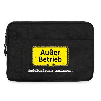 Hors service – fil de patience rompu motif de dicton - Sacoche pour ordinateur portable 13 pouces - noir - Devant