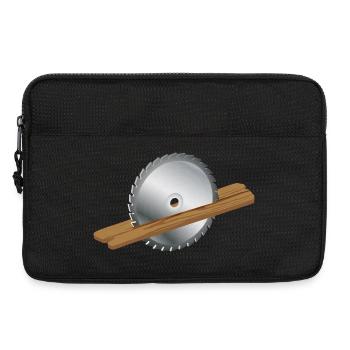 Circular Saw Blade with Wooden Board – Crafts & Wood Motif - Laptop bag 13" - black - Front