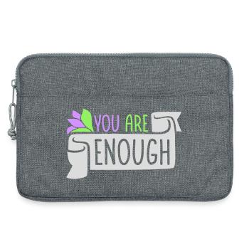 You Are Enough Self Love Motivational Quote - Laptop bag 13" - heather grey - Front