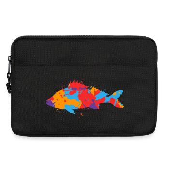 Bunter Barsch Angler Design Barsche Angeln Fischen - Laptoptasche 13" - Schwarz - Vorne