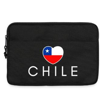 Cœur avec drapeau chilien, fierté chilienne - Sacoche pour ordinateur portable 13 pouces - noir - Devant