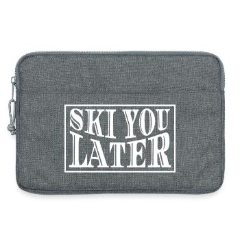 Skier, tu skieras plus tard en disant - Sacoche pour ordinateur portable 13 pouces - gris chiné - Devant