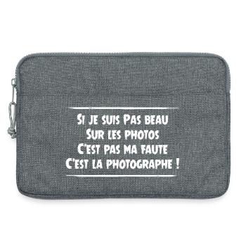 C'est pas ma faute, c'est la photographe !  - Sacoche pour ordinateur portable 13 pouces - gris chiné - Devant