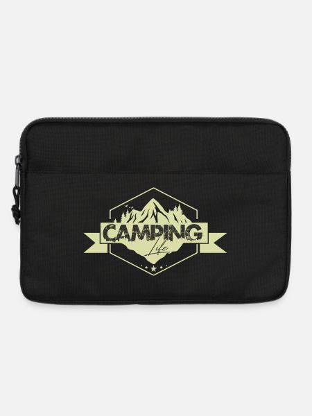 Mountain Camping Nature Panorama Badge - Laptop bag 13" - black