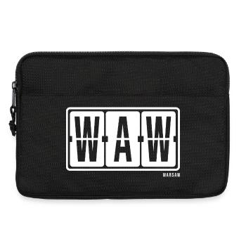 Warsaw WAW, chaussettes souvenirs de la ville, sac, tasse - Sacoche pour ordinateur portable 13 pouces - noir - Devant