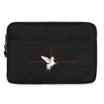 Winged unicorn in front of red lines - Laptop bag 13" - black - Front